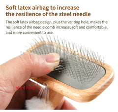 Pet Grooming Comb Wooden Handle Needle Comb For Hair Pet Brush Beauty Brush - PeticaDeals