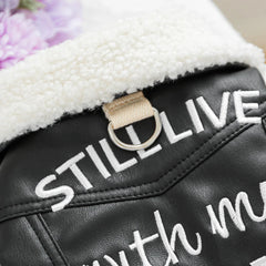 Pet Leather Fur Collar Fur Coat - PeticaDeals