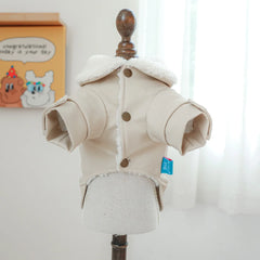 Pet Leather Fur Collar Fur Coat - PeticaDeals