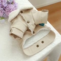 Pet Leather Fur Collar Fur Coat - PeticaDeals
