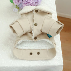 Pet Leather Fur Collar Fur Coat - PeticaDeals