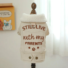 Pet Leather Fur Collar Fur Coat - PeticaDeals