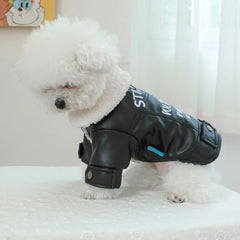 Pet Leather Fur Collar Fur Coat - PeticaDeals