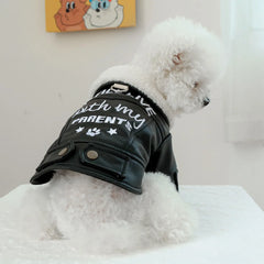 Pet Leather Fur Collar Fur Coat - PeticaDeals