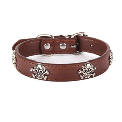Pet Leather Skull Dog Collar Cat - PeticaDeals