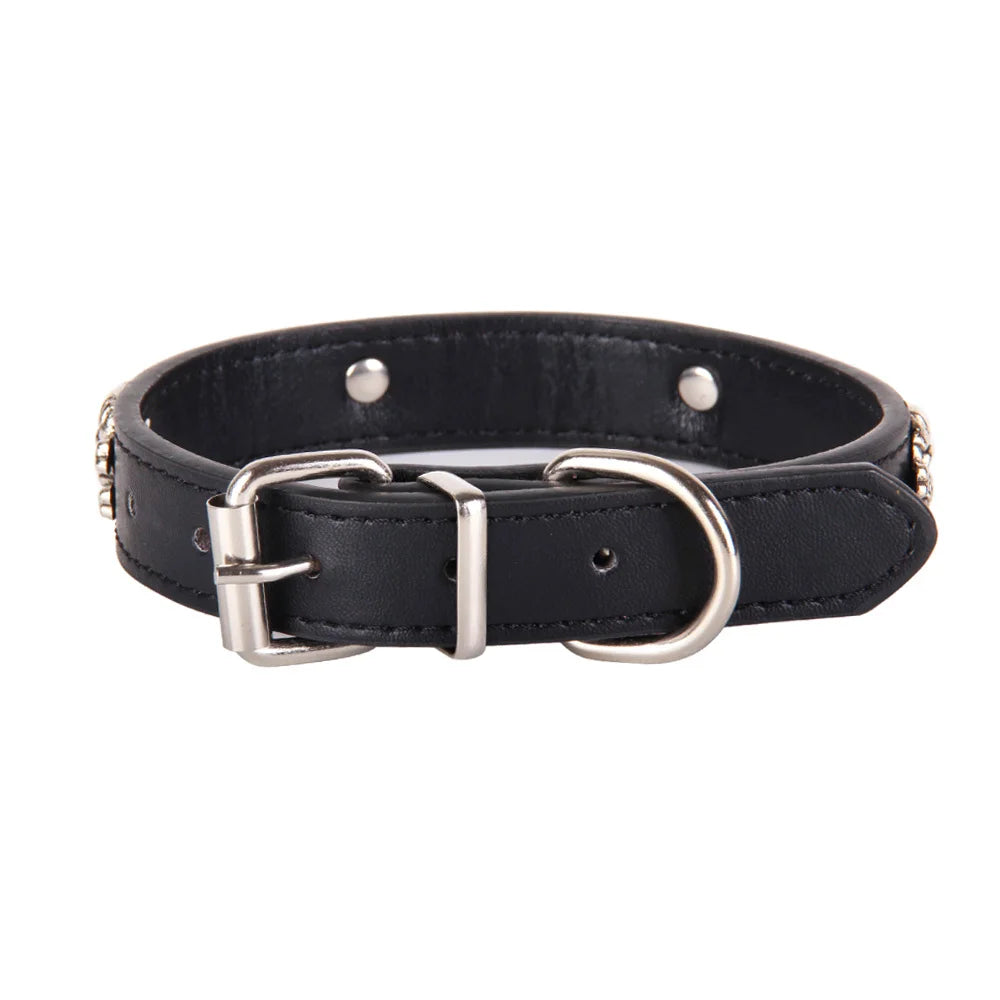 Pet Leather Skull Dog Collar Cat - PeticaDeals