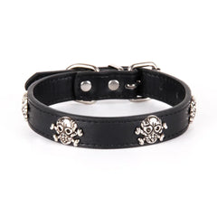 Pet Leather Skull Dog Collar Cat - PeticaDeals

