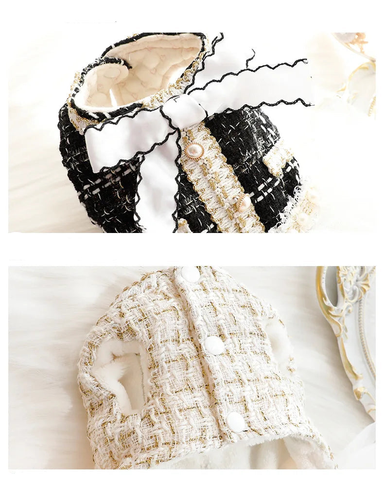 Pet Patchwork Mesh Dress Autumn Winter - PeticaDeals