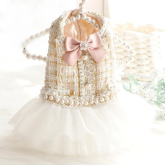 Pet Patchwork Mesh Dress Autumn Winter - PeticaDeals