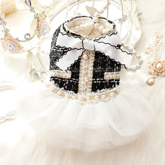 Pet Patchwork Mesh Dress Autumn Winter - PeticaDeals
