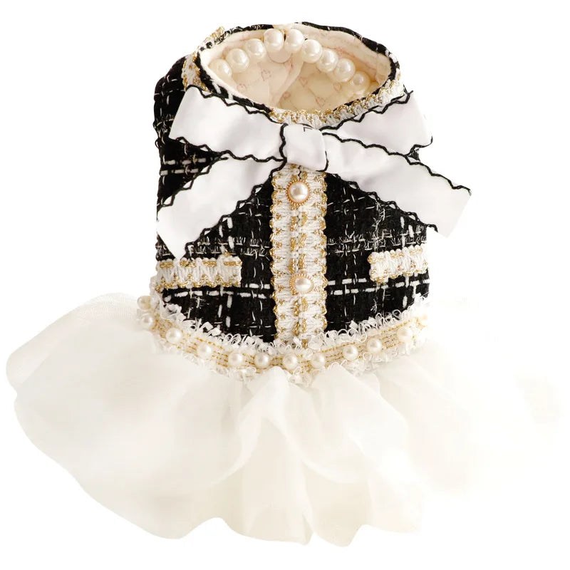 Pet Patchwork Mesh Dress Autumn Winter - PeticaDeals