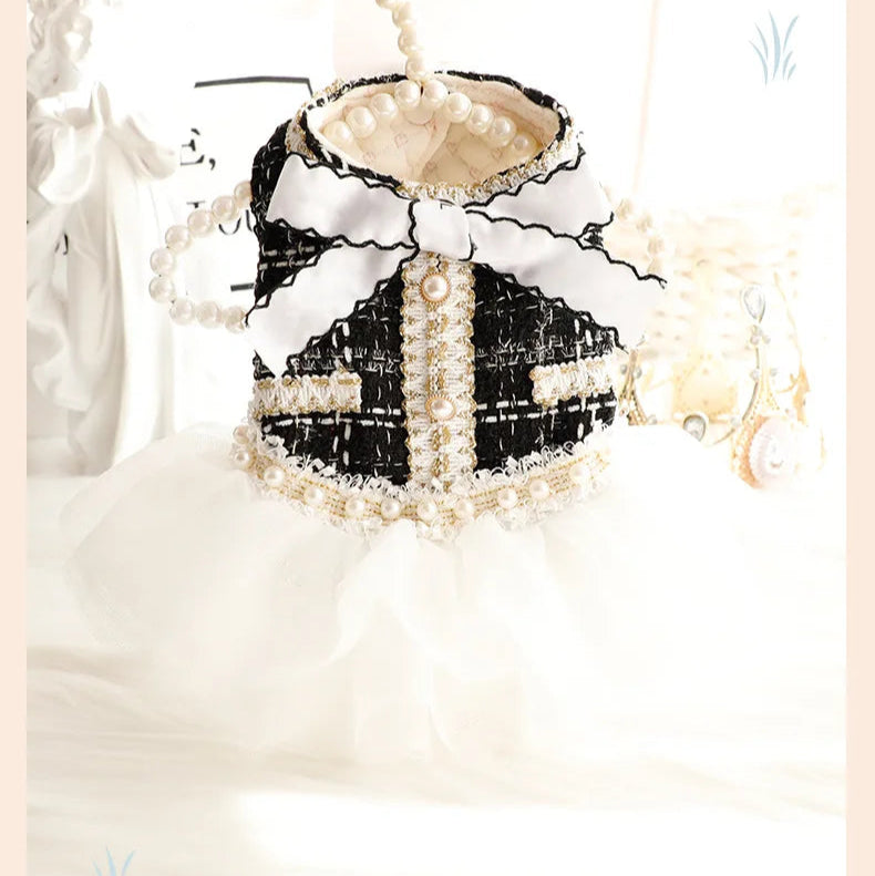Pet Patchwork Mesh Dress Autumn Winter - PeticaDeals