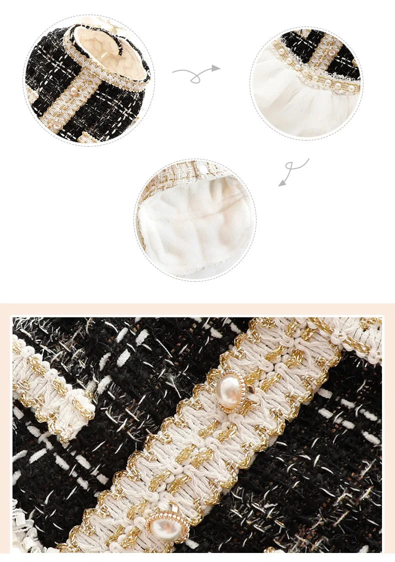 Pet Patchwork Mesh Dress Autumn Winter - PeticaDeals