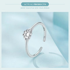 Pet Paw Print Rings Earrings Sets Cute Cat Dog for Women Girls - PeticaDeals