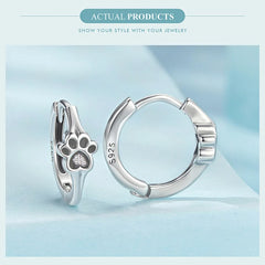 Pet Paw Print Rings Earrings Sets Cute Cat Dog for Women Girls - PeticaDeals