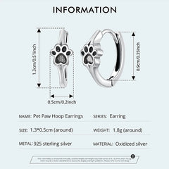 Pet Paw Print Rings Earrings Sets Cute Cat Dog for Women Girls - PeticaDeals