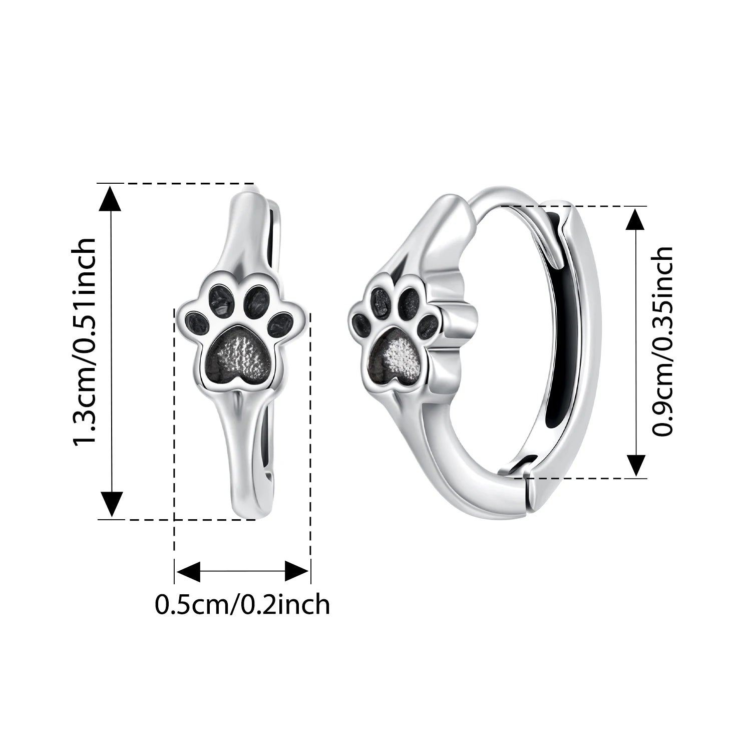 Pet Paw Print Rings Earrings Sets Cute Cat Dog for Women Girls - PeticaDeals