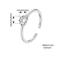 Pet Paw Print Rings Earrings Sets Cute Cat Dog for Women Girls - PeticaDeals