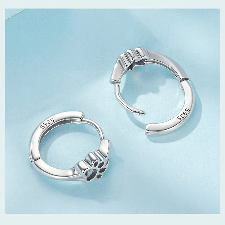 Pet Paw Print Rings Earrings Sets Cute Cat Dog for Women Girls - PeticaDeals