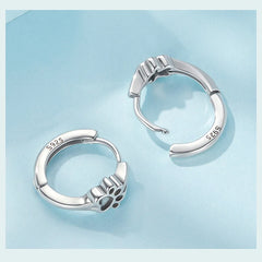 Pet Paw Print Rings Earrings Sets Cute Cat Dog for Women Girls - PeticaDeals