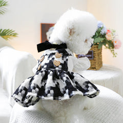 Pet Plaid Bow Montage Two-piece Dress - PeticaDeals