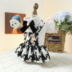 Pet Plaid Bow Montage Two-piece Dress - PeticaDeals