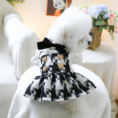 Pet Plaid Bow Montage Two-piece Dress - PeticaDeals