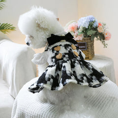 Pet Plaid Bow Montage Two-piece Dress - PeticaDeals