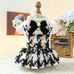 Pet Plaid Bow Montage Two-piece Dress - PeticaDeals