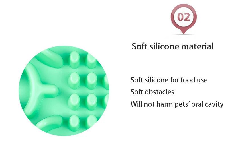 Pet Slow Food Bowl Silicone Bone-Shaped Anti-Skid Dog - PeticaDeals