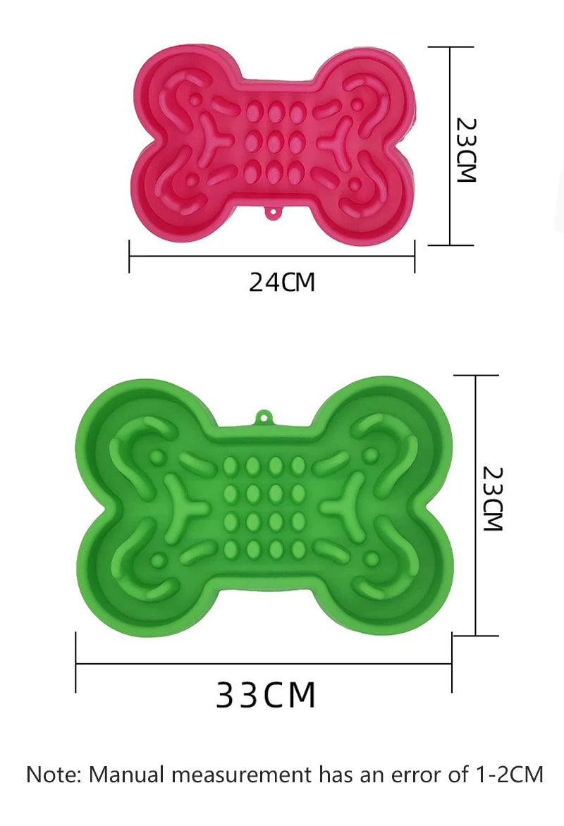 Pet Slow Food Bowl Silicone Bone-Shaped Anti-Skid Dog - PeticaDeals