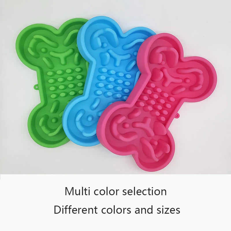 Pet Slow Food Bowl Silicone Bone-Shaped Anti-Skid Dog - PeticaDeals