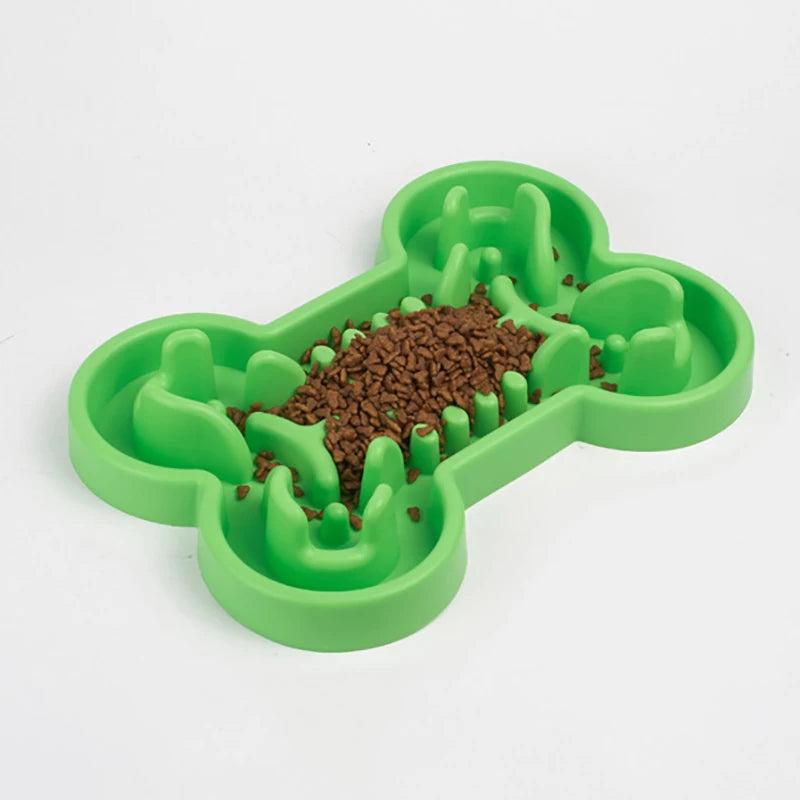 Pet Slow Food Bowl Silicone Bone-Shaped Anti-Skid Dog - PeticaDeals