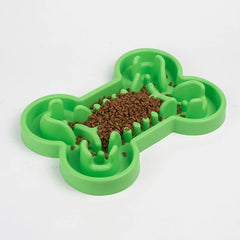 Pet Slow Food Bowl Silicone Bone-Shaped Anti-Skid Dog - PeticaDeals
