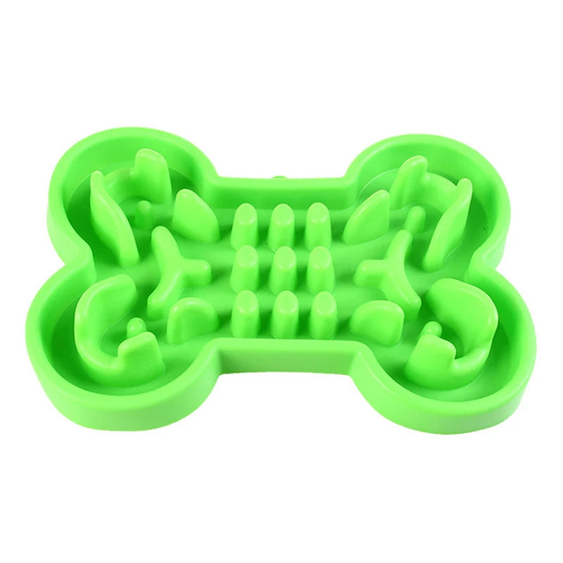 Pet Slow Food Bowl Silicone Bone-Shaped Anti-Skid Dog - PeticaDeals