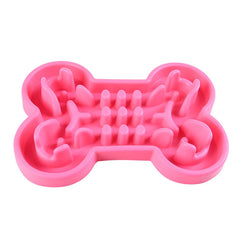 Pet Slow Food Bowl Silicone Bone-Shaped Anti-Skid Dog - PeticaDeals