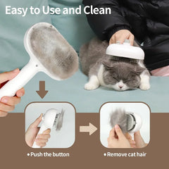 Pet Steam Brush Hair Remover Brush Multi-Function Pet Grooming - PeticaDeals