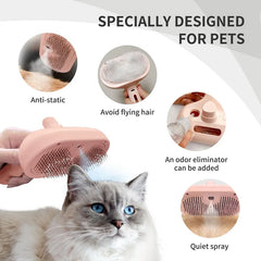 Pet Steam Brush Hair Remover Brush Multi-Function Pet Grooming - PeticaDeals