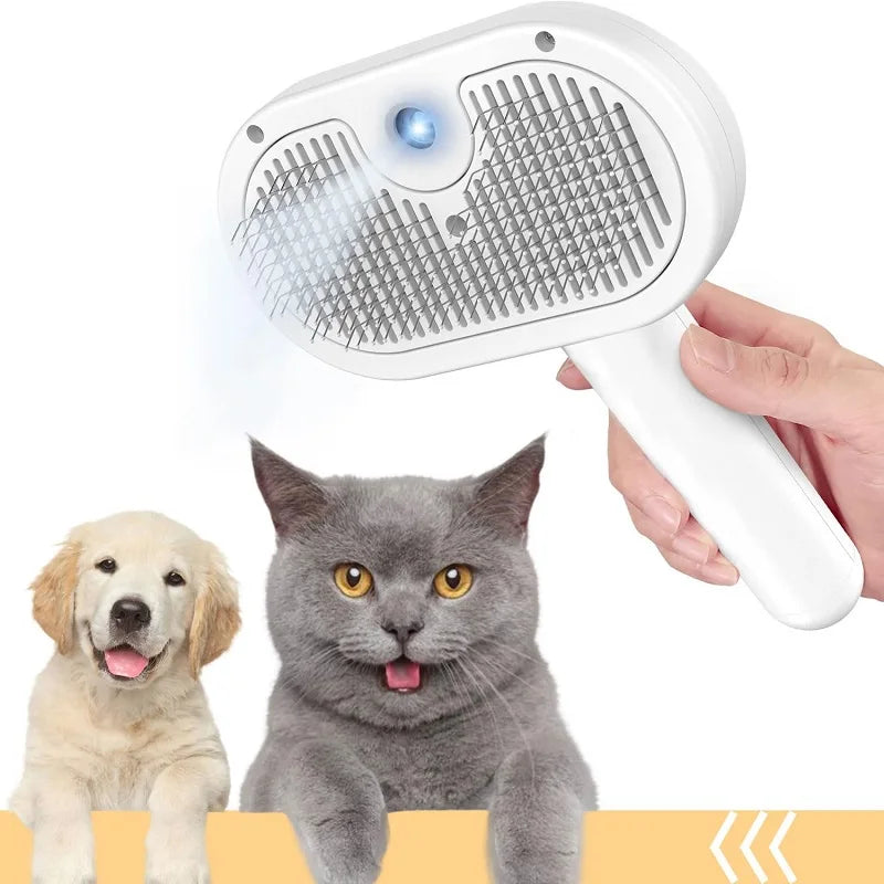 Pet Steam Brush Hair Remover Brush Multi-Function Pet Grooming - PeticaDeals