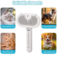 Pet Steam Brush Hair Remover Brush Multi-Function Pet Grooming - PeticaDeals