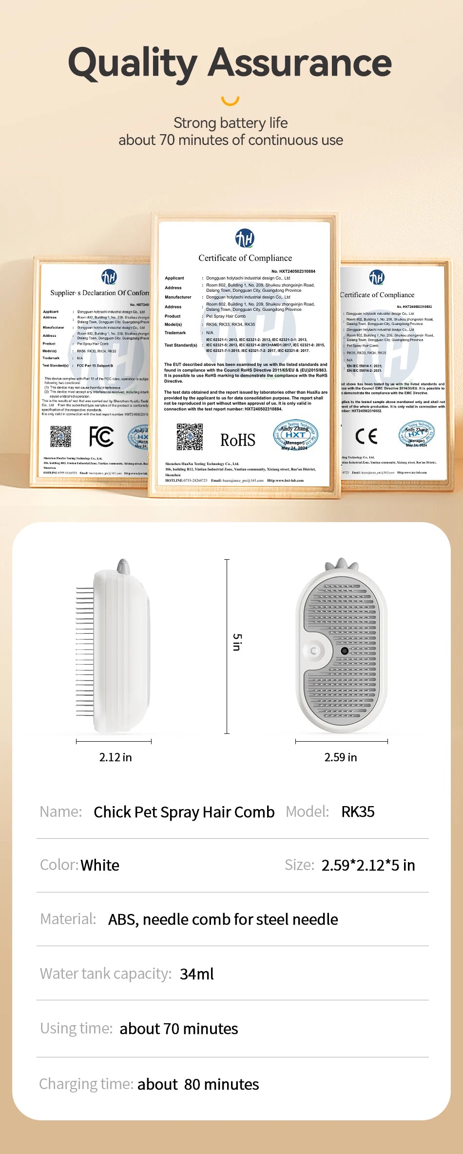 Pet Steam Comb Cat Hair Brush Electric Sprayer Cat Dog Brushes for Massage - PeticaDeals