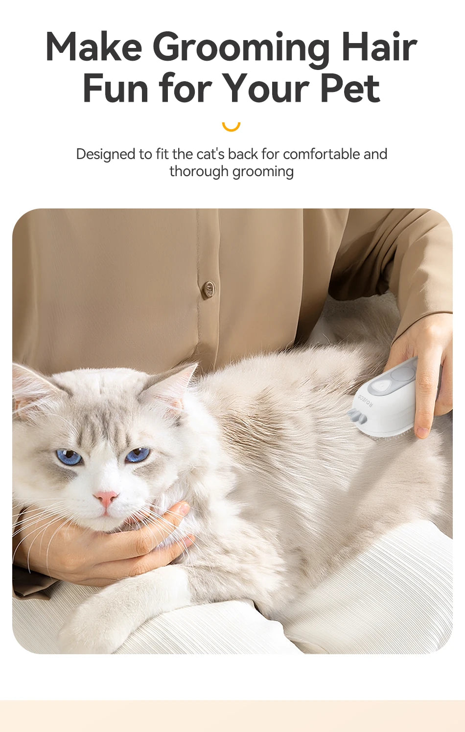 Pet Steam Comb Cat Hair Brush Electric Sprayer Cat Dog Brushes for Massage - PeticaDeals