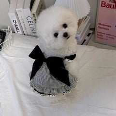 Pet Strap Bow Skirt Summer Cute Plaid Pet - PeticaDeals