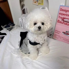 Pet Strap Bow Skirt Summer Cute Plaid Pet - PeticaDeals