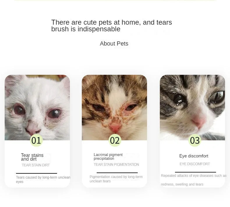 Pet Tear Stain Removal Brush Eye Cleaning Tear Stain Powder Brush Eye Poo Brush - PeticaDeals