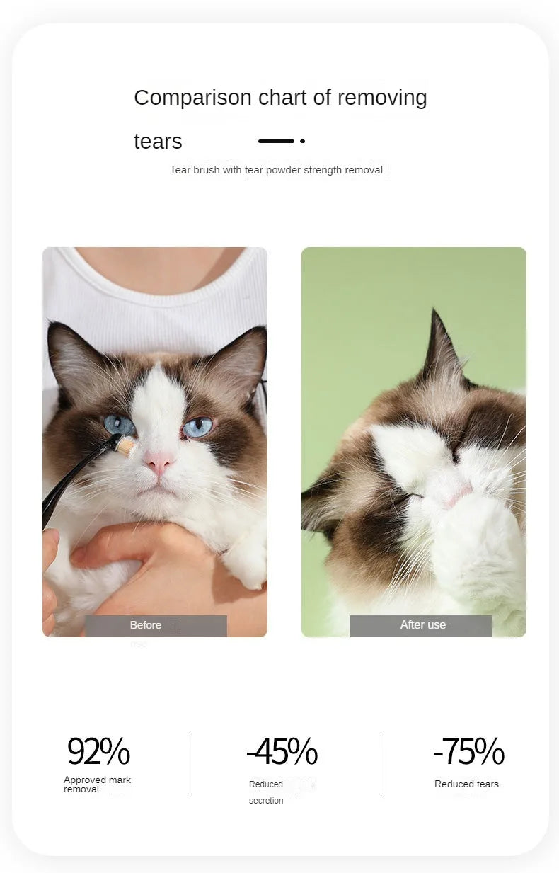 Pet Tear Stain Removal Brush Eye Cleaning Tear Stain Powder Brush Eye Poo Brush - PeticaDeals