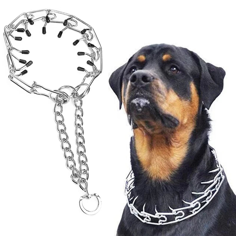 Pinch with Rubber Tips Adjustable Detachable Dog Choke Collar - PeticaDeals