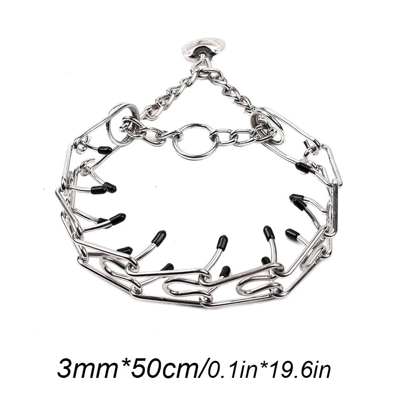 Pinch with Rubber Tips Adjustable Detachable Dog Choke Collar - PeticaDeals