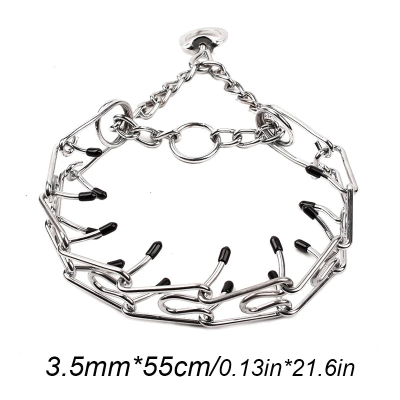 Pinch with Rubber Tips Adjustable Detachable Dog Choke Collar - PeticaDeals