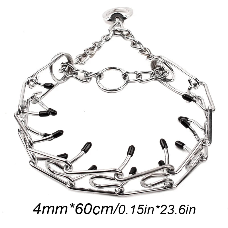 Pinch with Rubber Tips Adjustable Detachable Dog Choke Collar - PeticaDeals